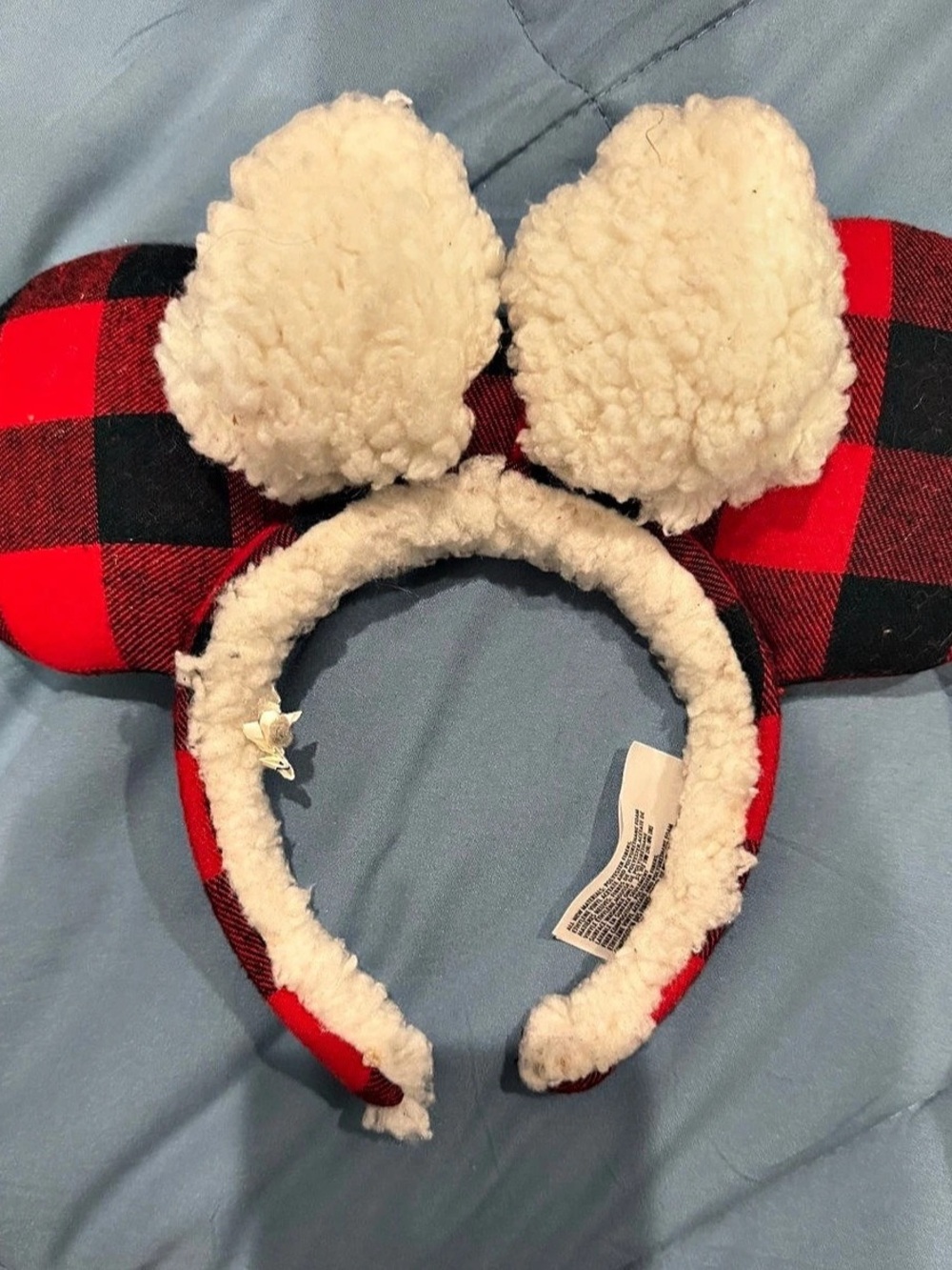 Disney Holiday Red Plaid Minnie Ear Headband